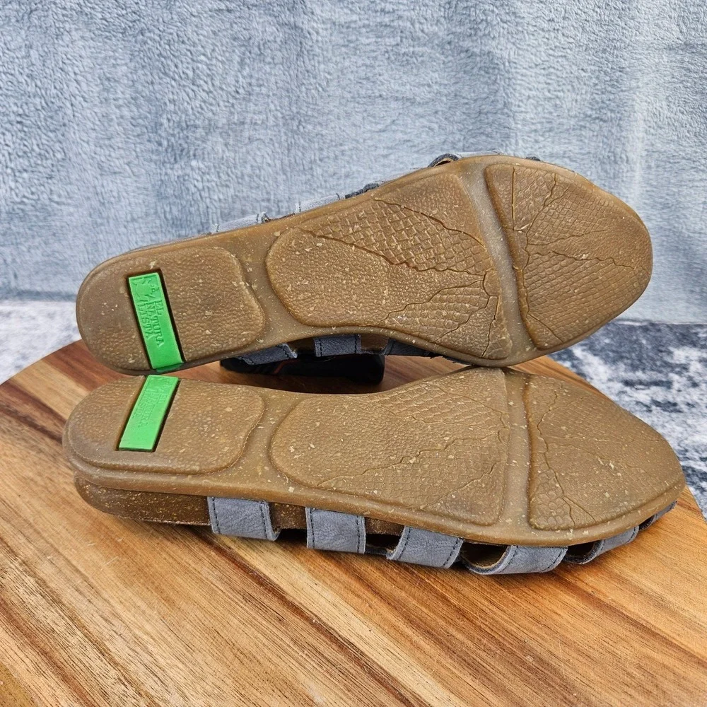 El Naturalista Sandals Womens 39 US 8.5 Gray Slingback Comfort Buckle Slip On